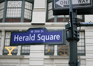 Street sign: Herald Square